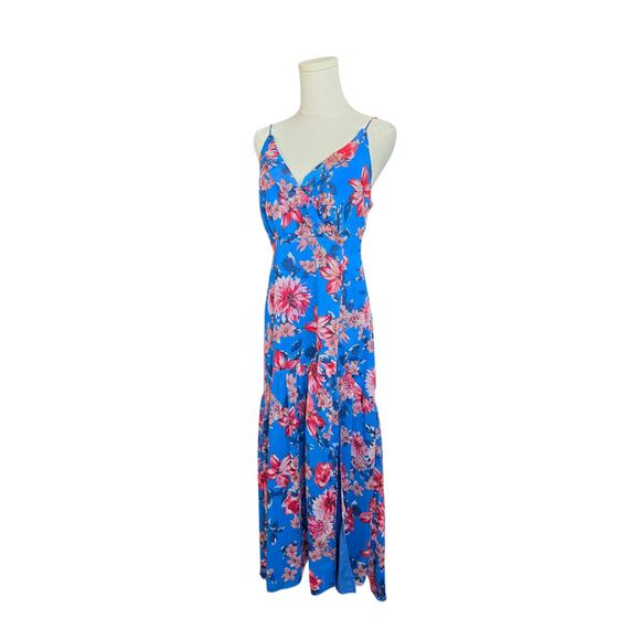 LULU'S Blue Floral A-Line Ruffle Dress - Picture 3 of 5